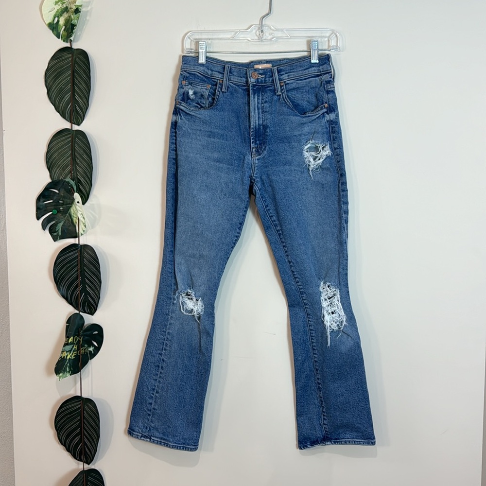 MOTHER Straight Leg‎ Jeans Size 27- The Insider Ankle Bloom and Doom- Distressed - Picture 5 of 11